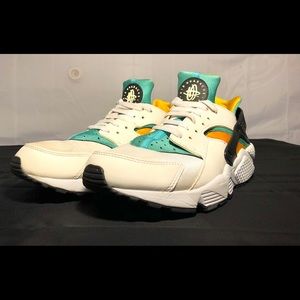 Nike Air Huarache White Turquoise Yellow (9.5)